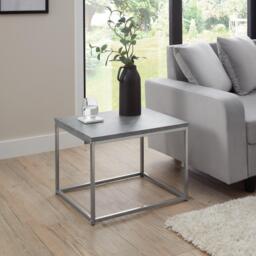 Jay Concrete Side Table - Chrome Frame - thumbnail 1