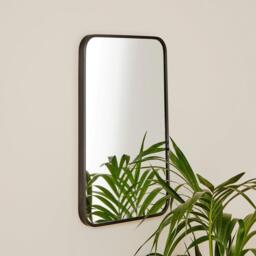 Lyndon 60X40cm Metal Rectangular Mirror - Black - thumbnail 1