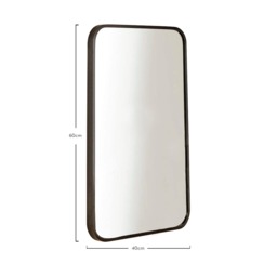 Lyndon 60X40cm Metal Rectangular Mirror - Black - thumbnail 2