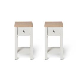 Bampton 1 Drawer Bedside Table - Alabaster White - Set of 2 - thumbnail 5