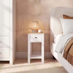 Bampton 1 Drawer Bedside Table - Alabaster White - Set of 2 - thumbnail 3