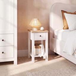 Bampton 1 Drawer Bedside Table - Alabaster White - Set of 2 - thumbnail 2