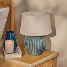 Elmer 27cm Ceramic Lamp Base - Teal Blue - thumbnail 5