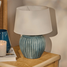 Elmer 27cm Ceramic Lamp Base - Teal Blue