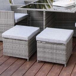 Cube 8 Outdoor Cushion Covers - Grey/Black - thumbnail 1