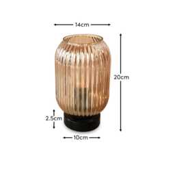 Elland 22.5cm Glass Table Lamp - Champagne & Black - thumbnail 6