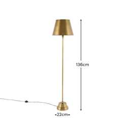 Stowe 136cm Metal Floor Lamp - Gold - thumbnail 5