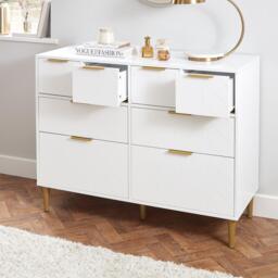 Gloria 8 Drawer Chest of Drawers - White - thumbnail 3