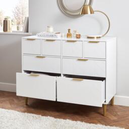 Gloria 8 Drawer Chest of Drawers - White - thumbnail 2