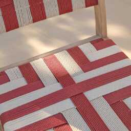 Saffron Brushed Light Acacia Garden Chair - Set of 2 - Beige/Paprika - thumbnail 3
