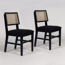 Charlie Black Dining Table Set - Round Drop Leaf - 4 Seater - Charlie Dining Chairs - thumbnail 2