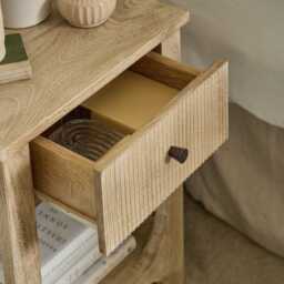 Jade 1 Drawer Bedside Table - Chalked Mango Wood - thumbnail 6