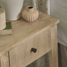 Jade 1 Drawer Bedside Table - Chalked Mango Wood - thumbnail 4