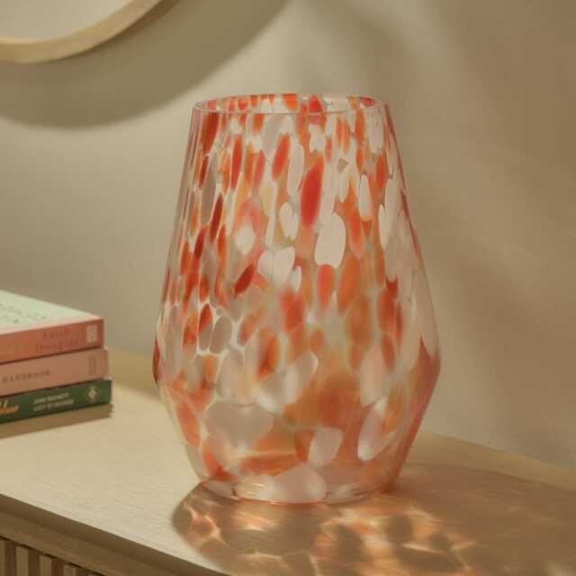Lazio 28cm Glass Vase - Paprika Confetti - image 1