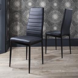 Anya Glass Dining Table Set - 6 Seater - Anya Black Faux Leather Dining Chairs - thumbnail 4