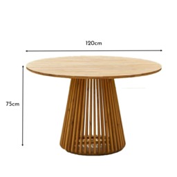Willow Round Wooden Garden Table -  White Acacia - thumbnail 6