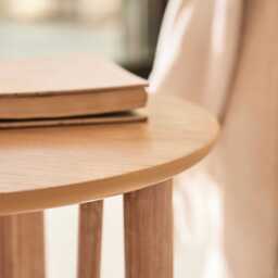 Carter Round Side Table - Whitewash Oak - thumbnail 5