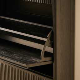 Raleigh 3 Door Shoe Cabinet - Black - thumbnail 6