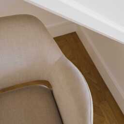 Parker Office Swivel Chair - Natural Beige with Black Metal Legs - thumbnail 4