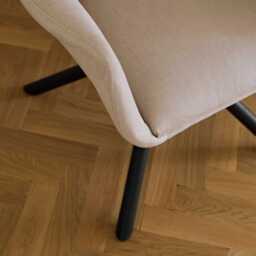 Parker Office Swivel Chair - Natural Beige with Black Metal Legs - thumbnail 3