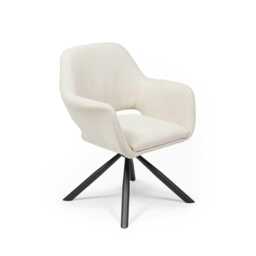 Parker Office Swivel Chair - Natural Beige with Black Metal Legs - thumbnail 6