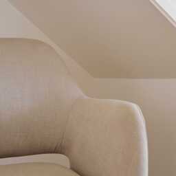 Parker Office Swivel Chair - Natural Beige with Black Metal Legs - thumbnail 2