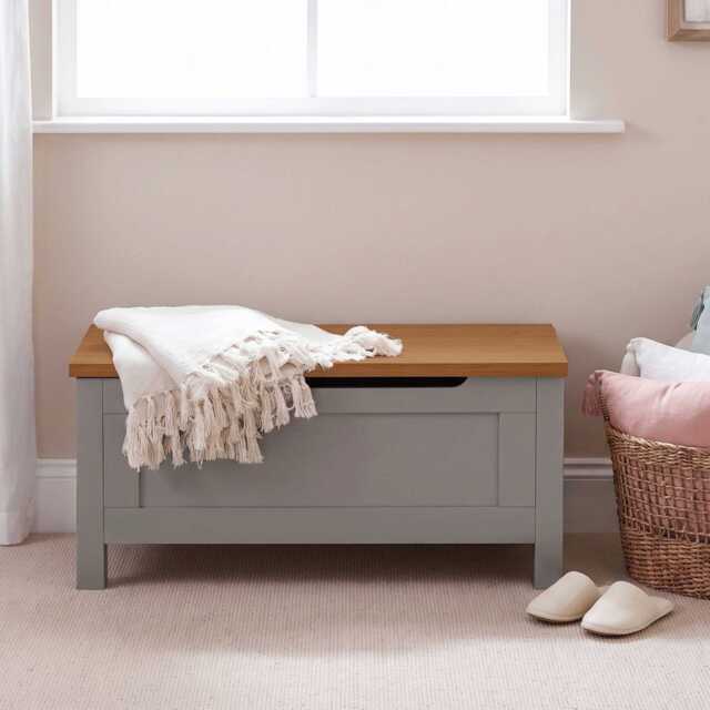 Bampton Blanket Box - Stone Grey - image 1