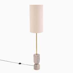 Tiree 97cm Marble Floor Lamp Base - Taupe - thumbnail 2