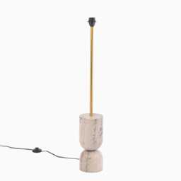 Tiree 97cm Marble Floor Lamp Base - Taupe - thumbnail 1