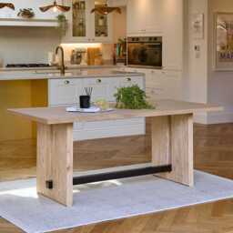 Priya Whitewash Oak Rectangular Dining Table - thumbnail 1