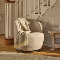 Sawyer 68cm Swivel Armchair - Soft Beige - thumbnail 1