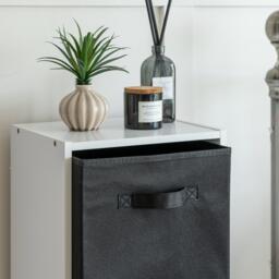 Cara 4 Tier Storage Unit / Chalk White Bookcase with Black Boxes - thumbnail 4