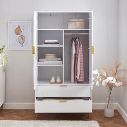Gloria Double Wardrobe - White - thumbnail 2