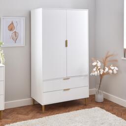 Gloria Double Wardrobe - White - thumbnail 1