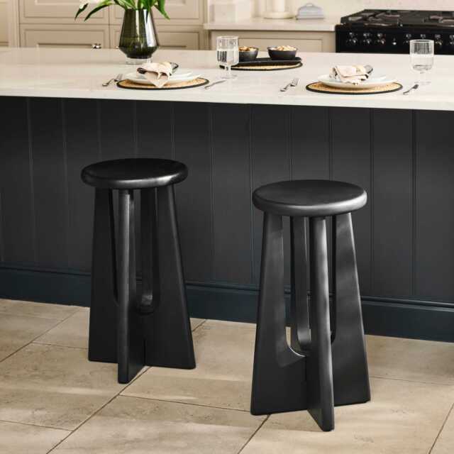 Kehlani Jet Black Mango Wood Bar Stool - image 1