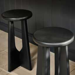 Kehlani Jet Black Mango Wood Bar Stool - thumbnail 2