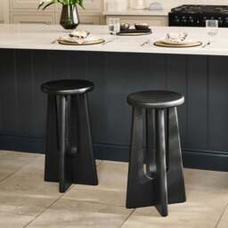 Kehlani Jet Black Mango Wood Bar Stool - thumbnail 1