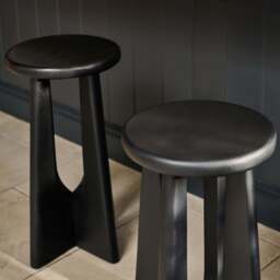 Kehlani Jet Black Mango Wood Bar Stool - thumbnail 2