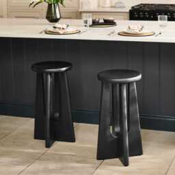 Kehlani Jet Black Mango Wood Bar Stool - thumbnail 1