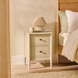 Aubrey 2 Drawer Bedside Table - Driftwood - thumbnail 2