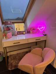 Marie White Dressing Table with Drawers - thumbnail 2