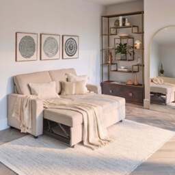 Hugo 2 Seater Sofa Bed - Warm Taupe - thumbnail 5