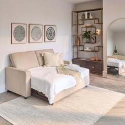 Hugo 2 Seater Sofa Bed - Warm Taupe - thumbnail 6