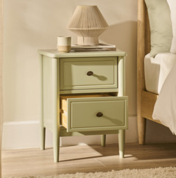 Aubrey 2 Drawer Bedside Table - Pistachio Green - thumbnail 2