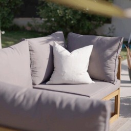 Rowan Arm Section Garden Cushion Covers - Grey