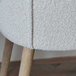 Marlon Whitewash Oak Round Dining Table Set - 6 Seater - Freya Oat Boucle Dining Chairs - Whitewash Oak Legs - thumbnail 5