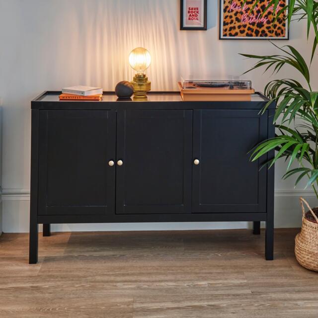 Charlie 3 Door Large Sideboard - Noir Black - image 1