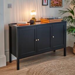 Charlie 3 Door Large Sideboard - Noir Black - thumbnail 2
