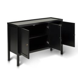 Charlie 3 Door Large Sideboard - Noir Black - thumbnail 6