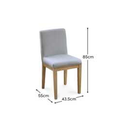 Nolan Fawn Linen Dining Chairs - Set of 2 - Whitewash Oak Legs - thumbnail 5